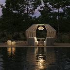 Westminster Atmosphere Pod - White / Ivory Colour, with 90cm / White / Stone Table - Lifestyle Image