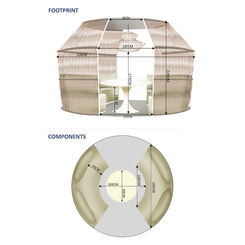 Westminster Atmosphere Pod - With 90cm Sphere Table Dimensions