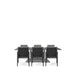 Westminster Lunar Dining Set - Rectangular 200cm x 90cm Phoenix Table with 6 Chairs - Charcoal / Mid Gray Table, Charcoal / Graphite Chairs, Studio Image