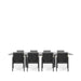 Westminster Lunar Dining Set - Rectangular 300cm x 100cm Table with 8 Chairs - Charcoal / Mid Gray Linear Table, Charcoal / Graphite Chairs, Studio Image