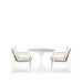 Westminster Lunar Dining Set - Round 90cm Sphere Table with 2 Chairs - White / Stone Table, White / Ivory Chairs