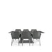 Westminster Matrix Dining Set - Rectangle 200cm x 90cm Table with 6 Chairs Charcoal / Grey Phoenix Table, Charcoal / Slate Chairs, Studio Image