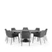 Westminster Matrix Dining Set - Round 160cm Sphere Table with 8 Chairs - Charcoal / Mid Gray Table, Charcoal / Slate Chairs, Studio Image