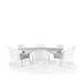 Westminster Matrix Dining Set - Round 160cm Sphere Table with 8 Chairs - White / Stone Table, White / Stone Chairs, Studio Image