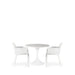 Westminster Matrix Dining Set - Round 90cm Sphere Table with 2 Chairs - White / Stone Table, White / Stone Chairs, Studio Image
