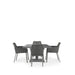 Westminster Matrix Dining Set - Square 90cm x 90cm Table with 4 Chairs Charcoal / Grey Rising Table, Charcoal / Slate Chairs Studio Image