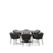 Westminster Moon Dining Set - Round 160cm Table with 6 Chairs - Charcoal / Mid Gray Table, Charcoal / Graphite Chairs