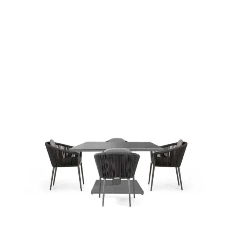 Westminster Moon Dining Set 90cm x 90cm - Charcoal / Mid Gray Table - Charcoal / Graphite Chairs