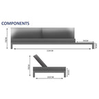 Westminster Motion Fabric Left and Right Sofa Dimensions