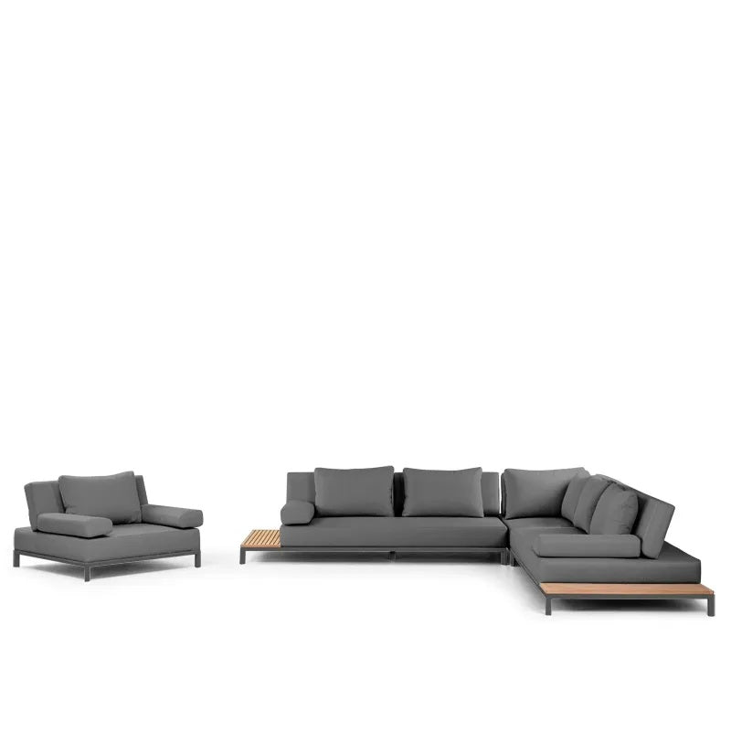 Westminster Motion Fabric Sofa Set - 8 Seater, 1 Left Sofa, 1 Right Sofa, 1 Corner Sofa, 1 Middle Sofa, Charcoal / Graphite, Studio Image