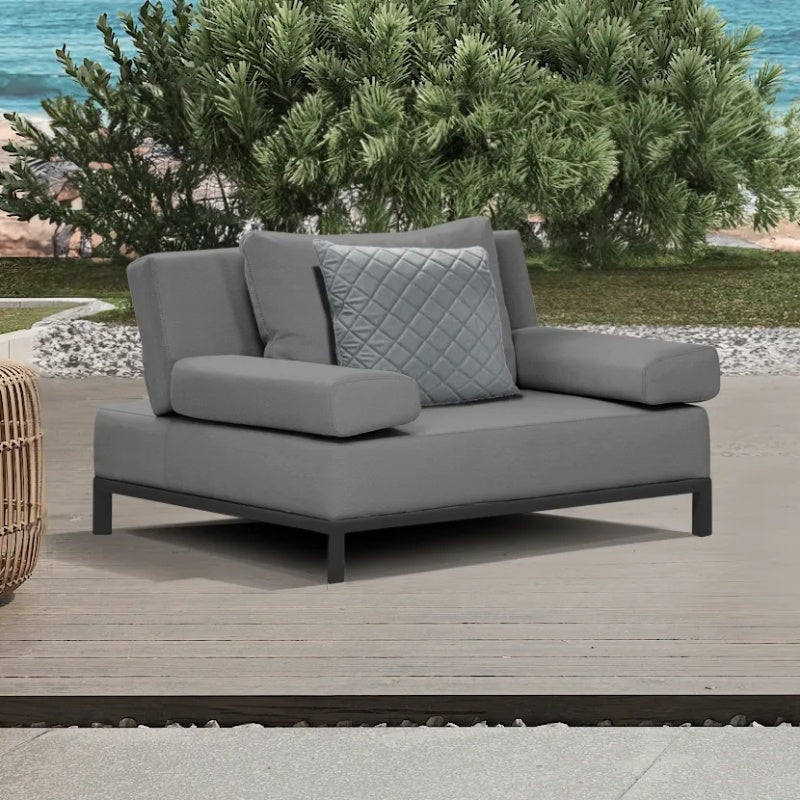 Westminster Motion Middle Sofa with Armrest Charcoal / Graphite