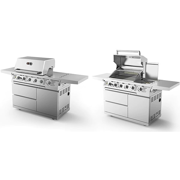 Whistler Grills Blockley 4 Burner Outdoor Kitchen Top Open
