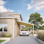 Wall Mounted Felt Shingle Roof Carport - Light Green - 2.5m Depth x 5.78m Width