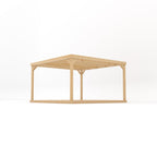 Freestanding Box Pergola with Decking - Light Green - 3.6m Width x 3.6m Length
