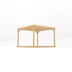Freestanding Box Pergola with Decking - Light Green - 3m Width x 3m Length