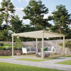 Freestanding Box Pergola with Decking - Light Green - 3.6m Width x 3.6m Length