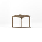 Freestanding Box Pergola with Decking - Rustic Brown - 2.4m Width x 2.4m Length