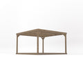 Freestanding Box Pergola with Decking - Rustic Brown - 3.6m Width x 3.6m Length