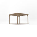 Freestanding Box Pergola with Decking - Rustic Brown - 3m Width x 3m Length