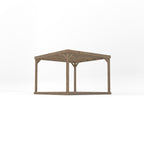 Freestanding Box Pergola with Decking - Rustic Brown - 3m Width x 3m Length