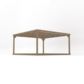 Freestanding Box Pergola with Decking - Rustic Brown - 4.2m Width x 4.2m Length