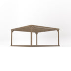 Freestanding Box Pergola with Decking - Rustic Brown - 4.2m Width x 4.2m Length