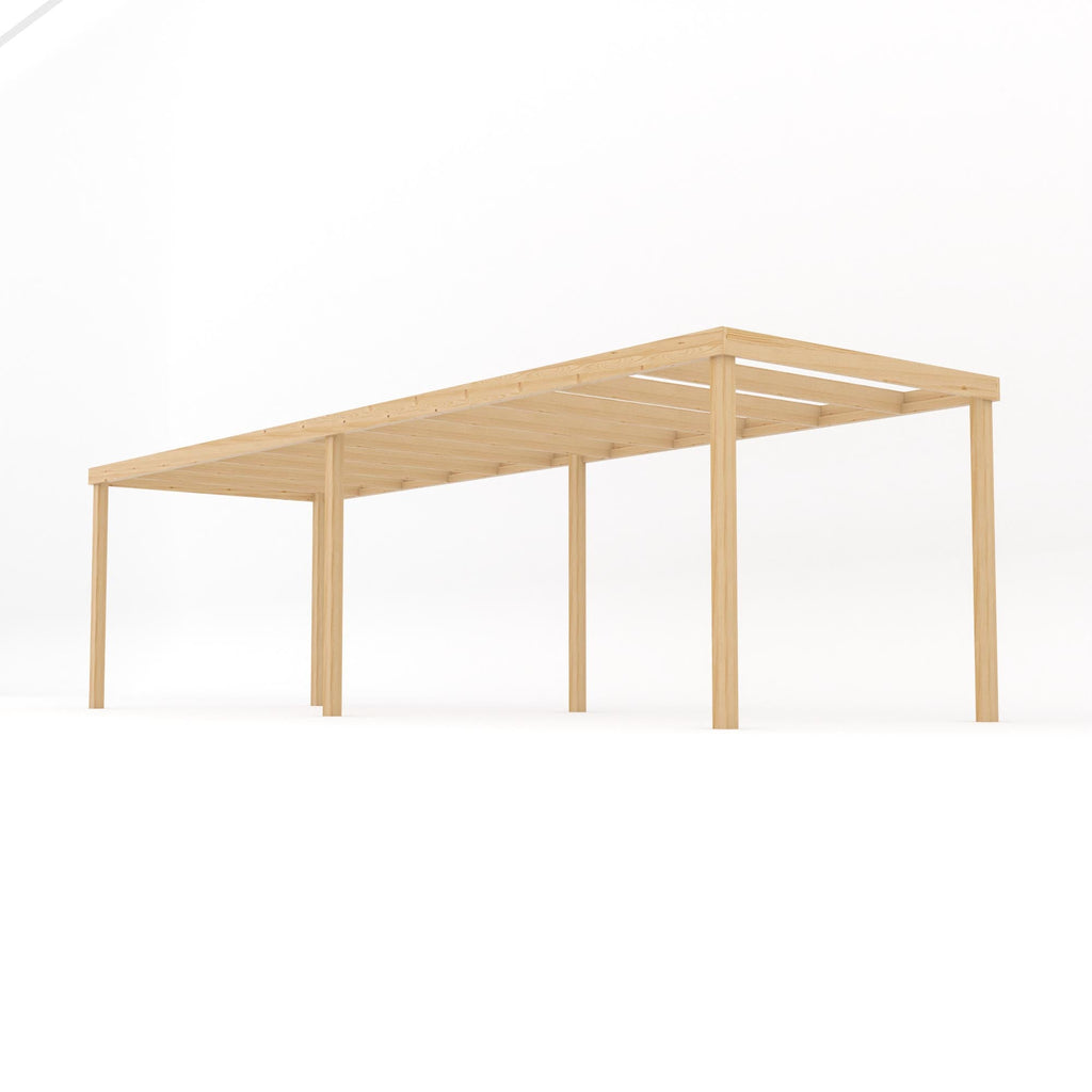 Freestanding Box Pergola - Light Green - 2.4m Width x 7.8m Length