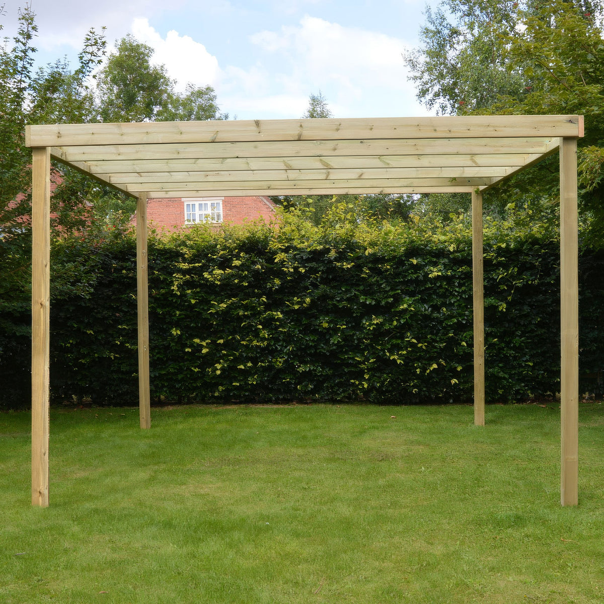 Freestanding Box Pergola - Light Green - 3.6m Width x 5.4m Length