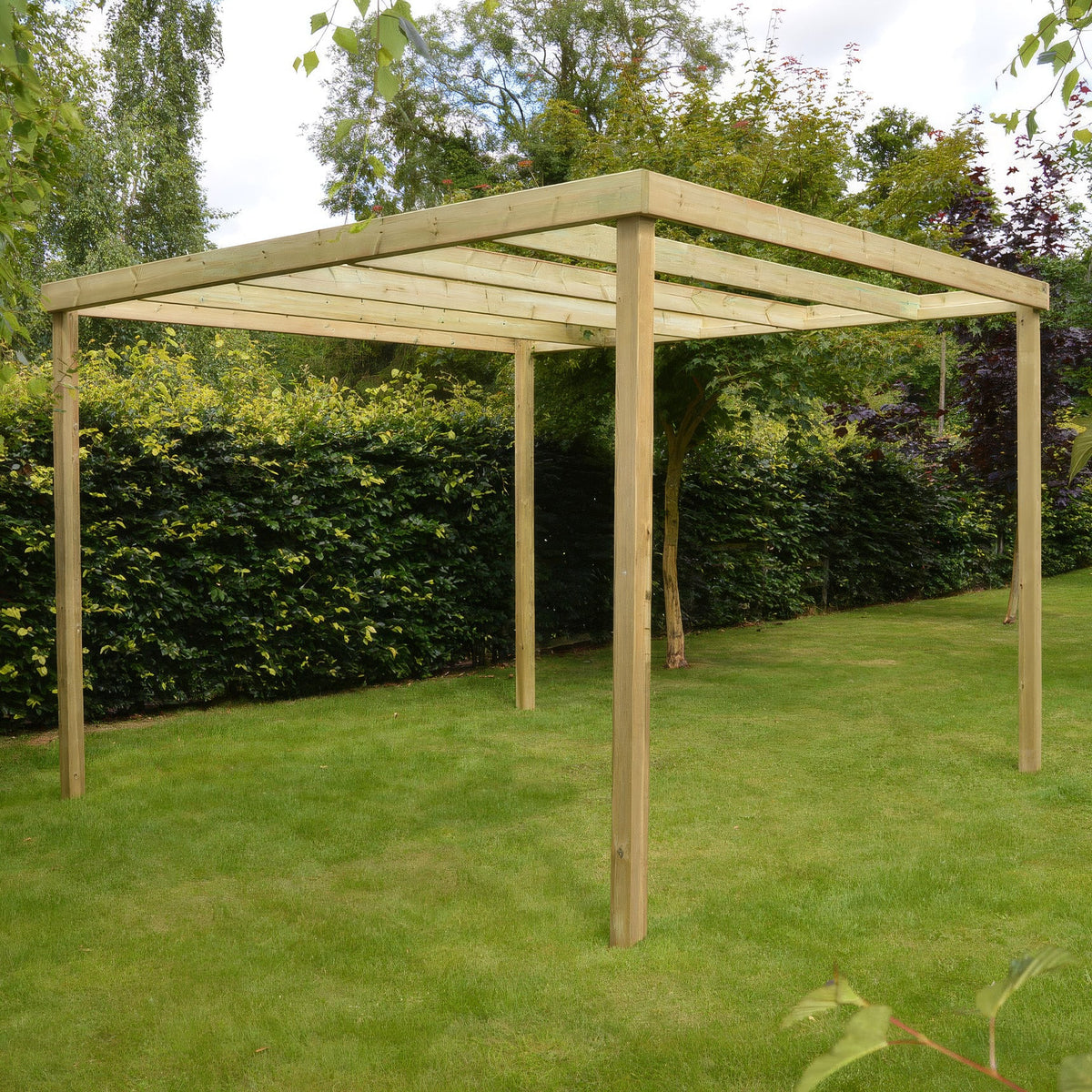 Freestanding Box Pergola - Light Green - 3m Width x 4.8m Length