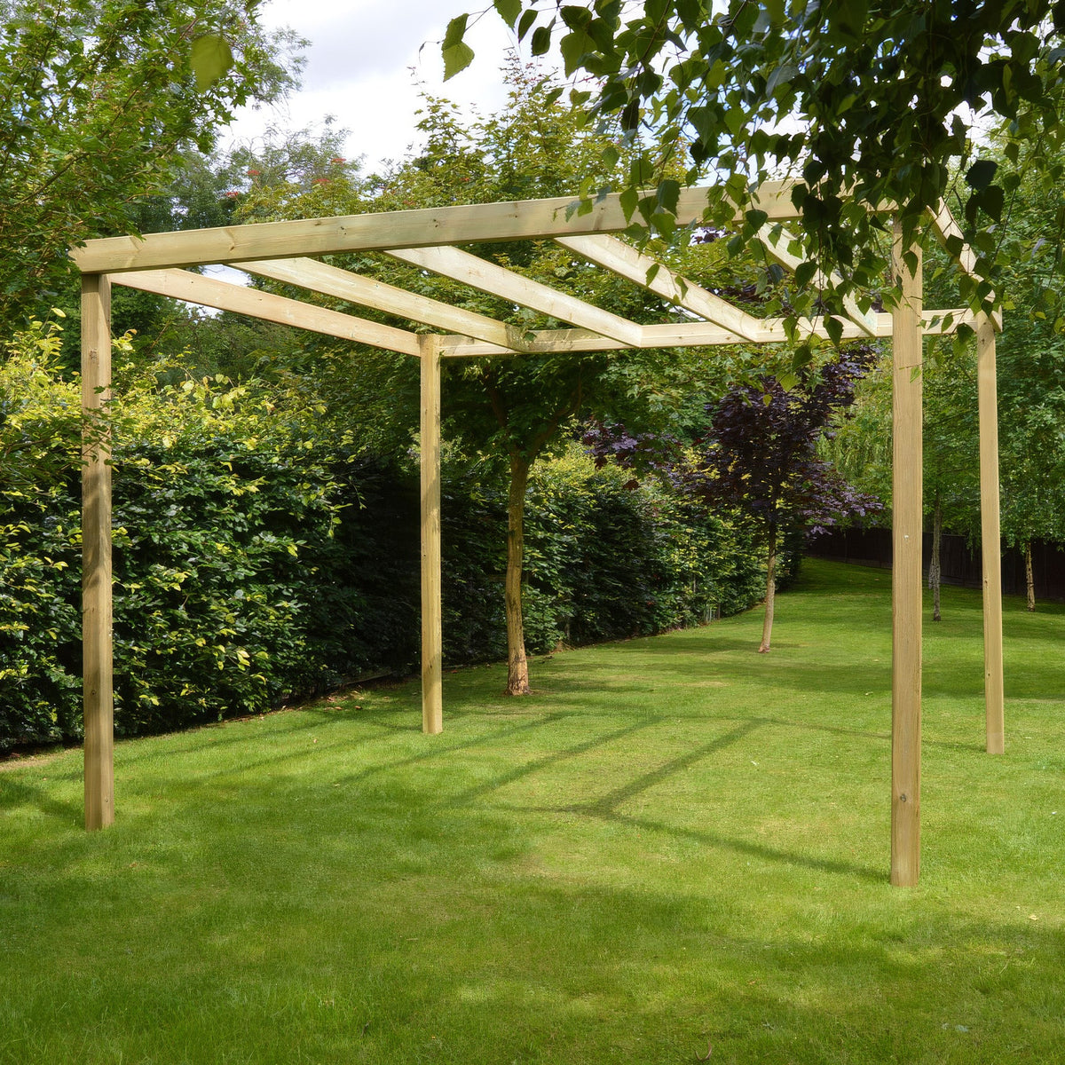 Freestanding Box Pergola - Light Green - 1.8m Width x 4.8m Length
