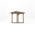 Freestanding Double Garden Pergola with Decking - Rustic Brown - 2.4m Width x 2.4m Length