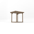 Freestanding Double Garden Pergola with Decking - Rustic Brown - 2.4m Width x 2.4m Length