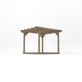 Freestanding Double Garden Pergola with Decking - Rustic Brown - 3m Width x 3m Length