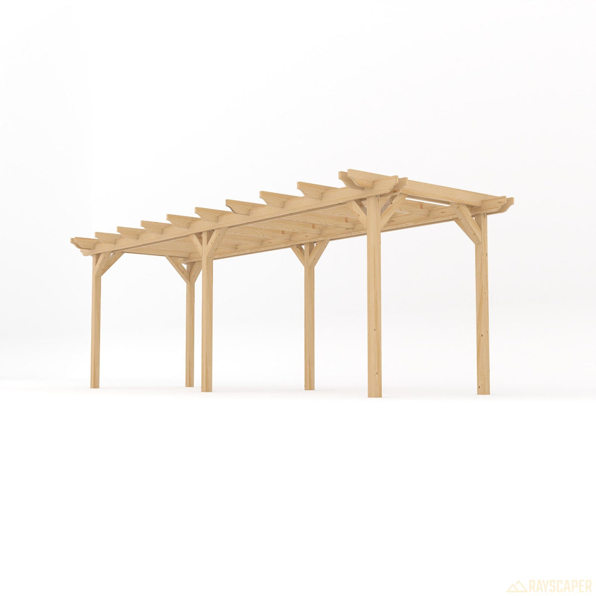 Freestanding Double Garden Pergola - Light Green - 3m Width x 6.6m Length