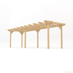 Freestanding Double Garden Pergola - Light Green - 3.6m Width x 7.2m Length