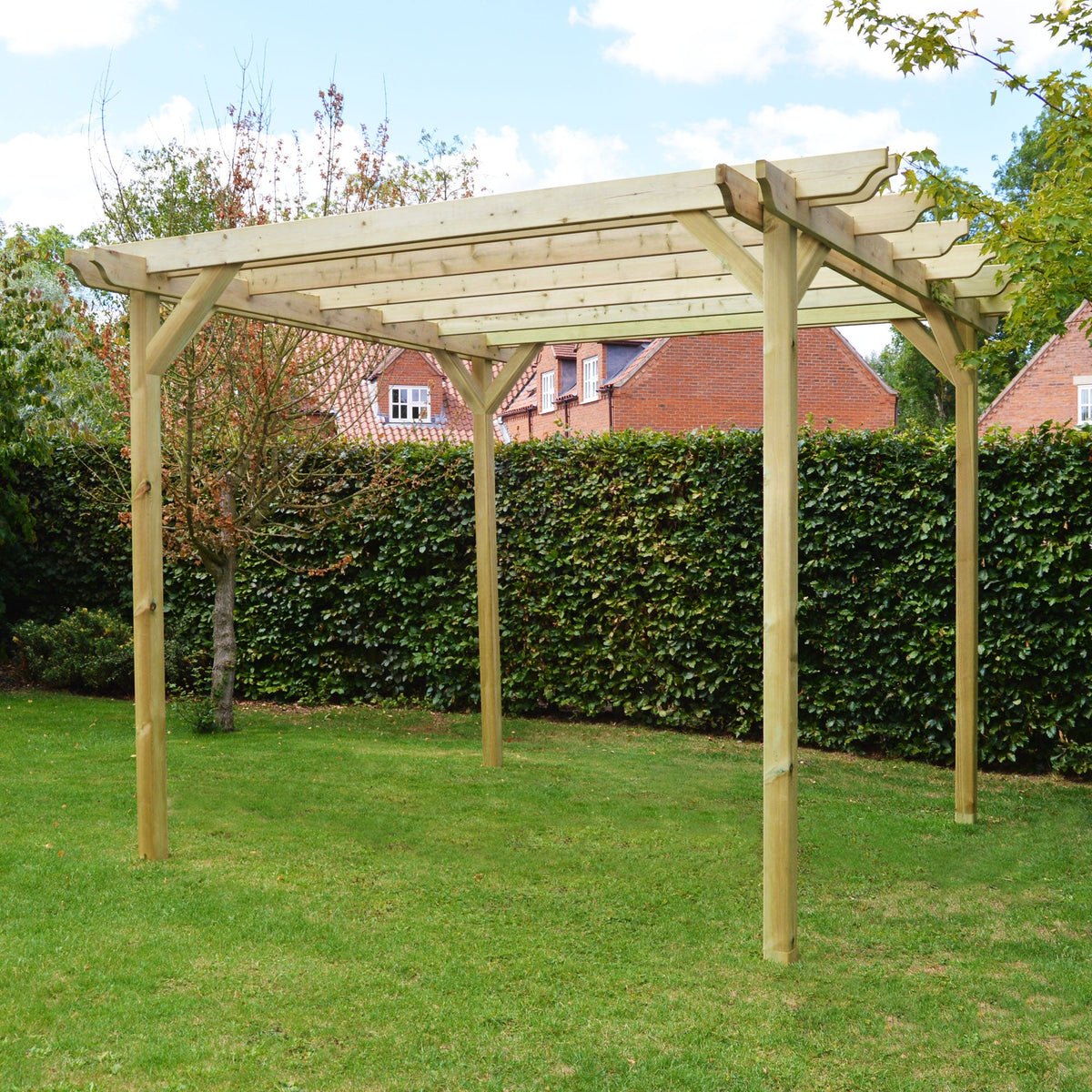 Freestanding Double Garden Pergola - Light Green - 1.8m Width x 2.4m Length