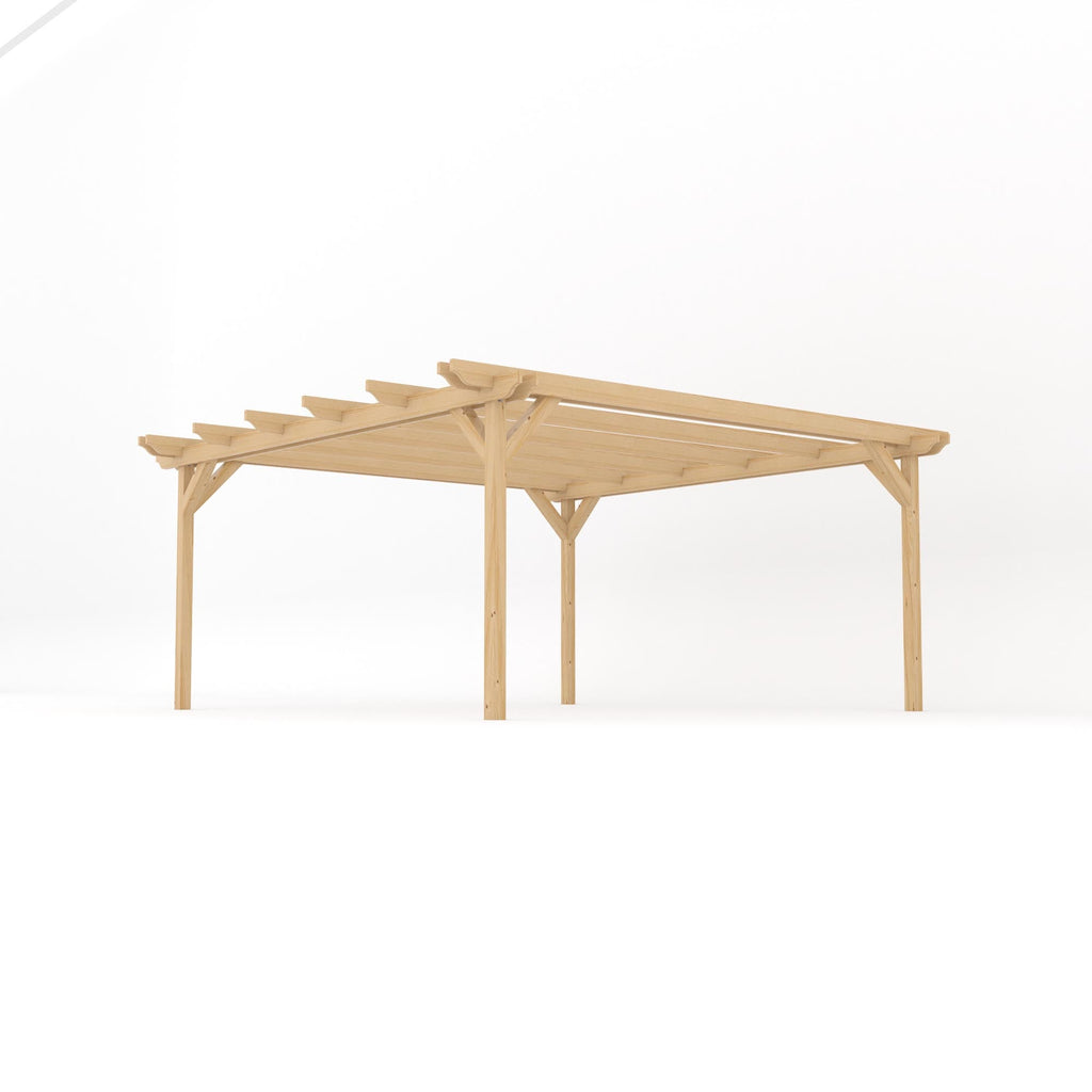 Freestanding Double Garden Pergola - Light Green - 4.8m Width x 4.8m Length
