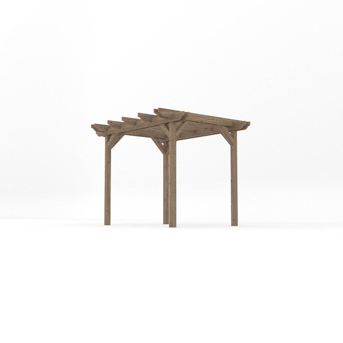 Freestanding Double Garden Pergola - Rustic Brown - 2.4m Width x 3m Length