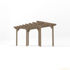 Freestanding Double Garden Pergola - Rustic Brown - 4.2m Width x 4.8m Length