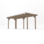 Freestanding Double Garden Pergola - Rustic Brown - 2.4m Width x 6m Length