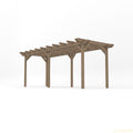Freestanding Double Garden Pergola - Rustic Brown - 3m Width x 6m Length