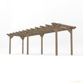 Freestanding Double Garden Pergola - Rustic Brown - 3m Width x 7.8m Length