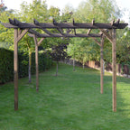 Freestanding Double Garden Pergola - Rustic Brown - 1.8m Width x 3.6m Length