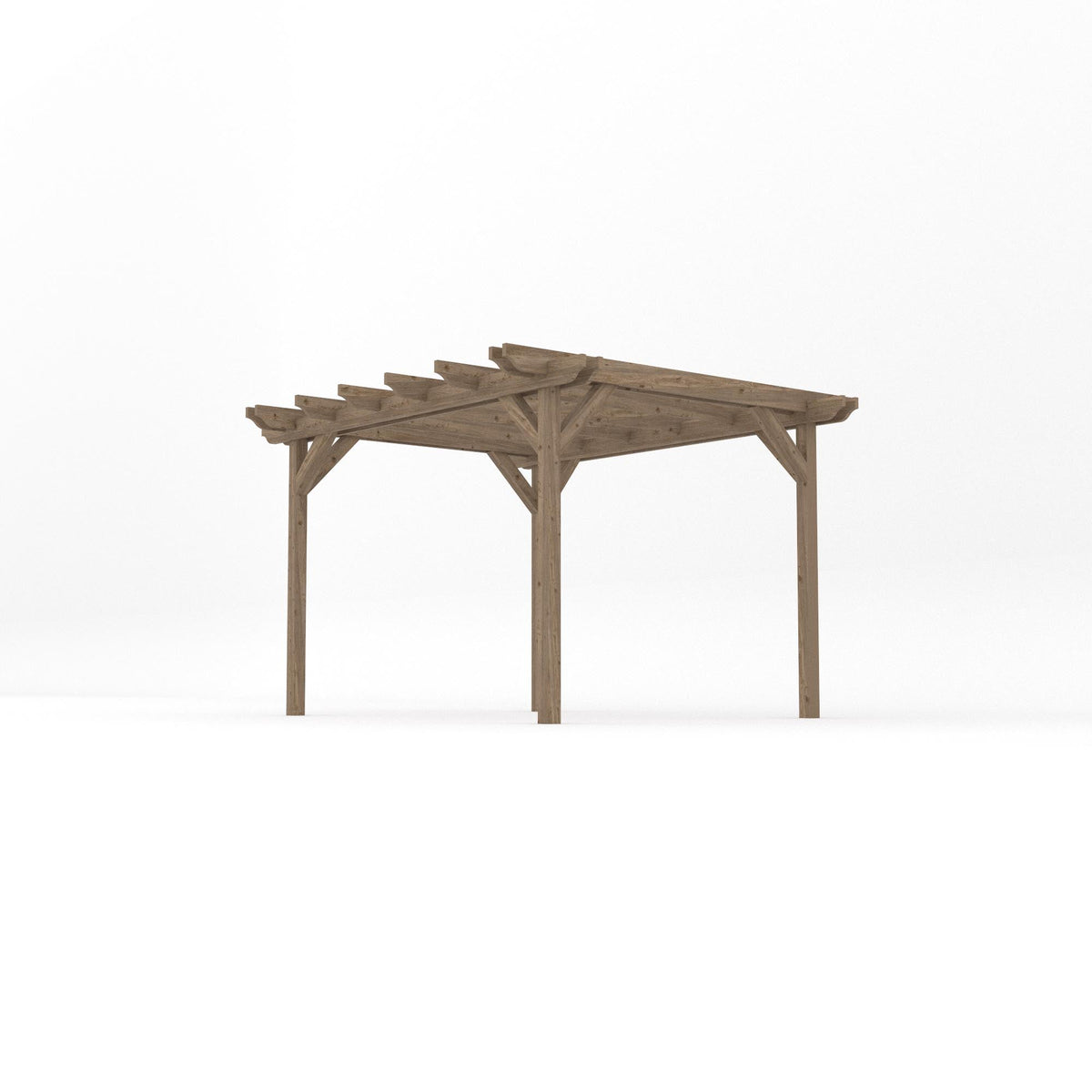 Freestanding Double Pergola Rustic 3m Width x 3.6m Length