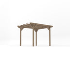 Freestanding Double Garden Pergola - Rustic Brown - 3m Width x 3m Length