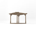 Freestanding Double Premium Pergola with Decking - Rustic Brown - 3m Width x 3m Length