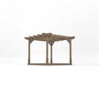 Freestanding Double Premium Pergola with Decking - Rustic Brown - 3m Width x 3m Length