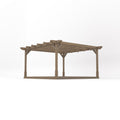 Freestanding Double Premium Pergola with Decking - Rustic Brown - 4.2m Width x 4.2m Length