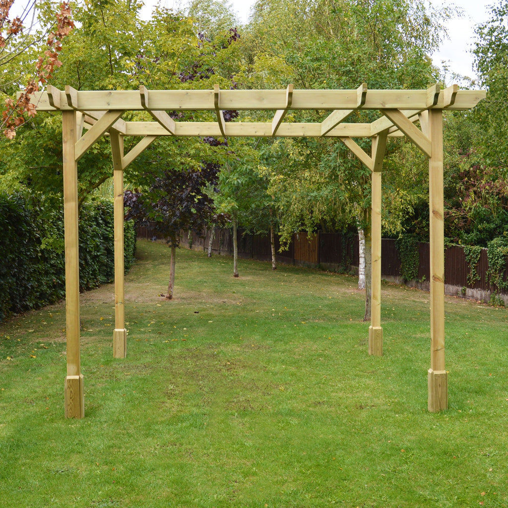 Freestanding Double Premium Pergola - Light Green - 4.2m Width x 5.4m Length