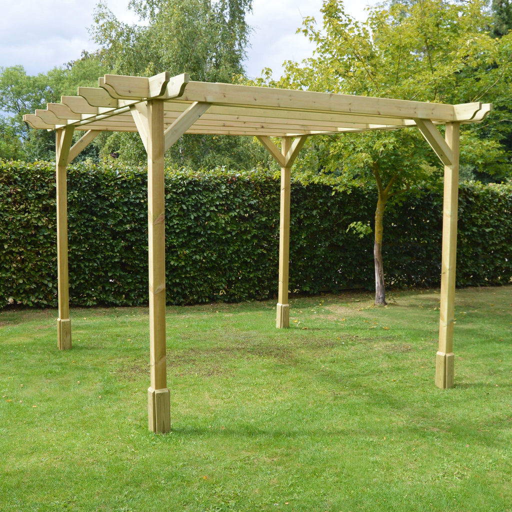 Freestanding Double Premium Pergola - Light Green - 2.4m Width x 2.4m Length